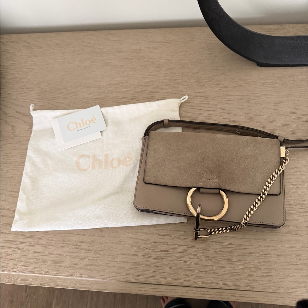 Chloe Beige Leather and Suede Crossbody Bag - Picture 2 of 12